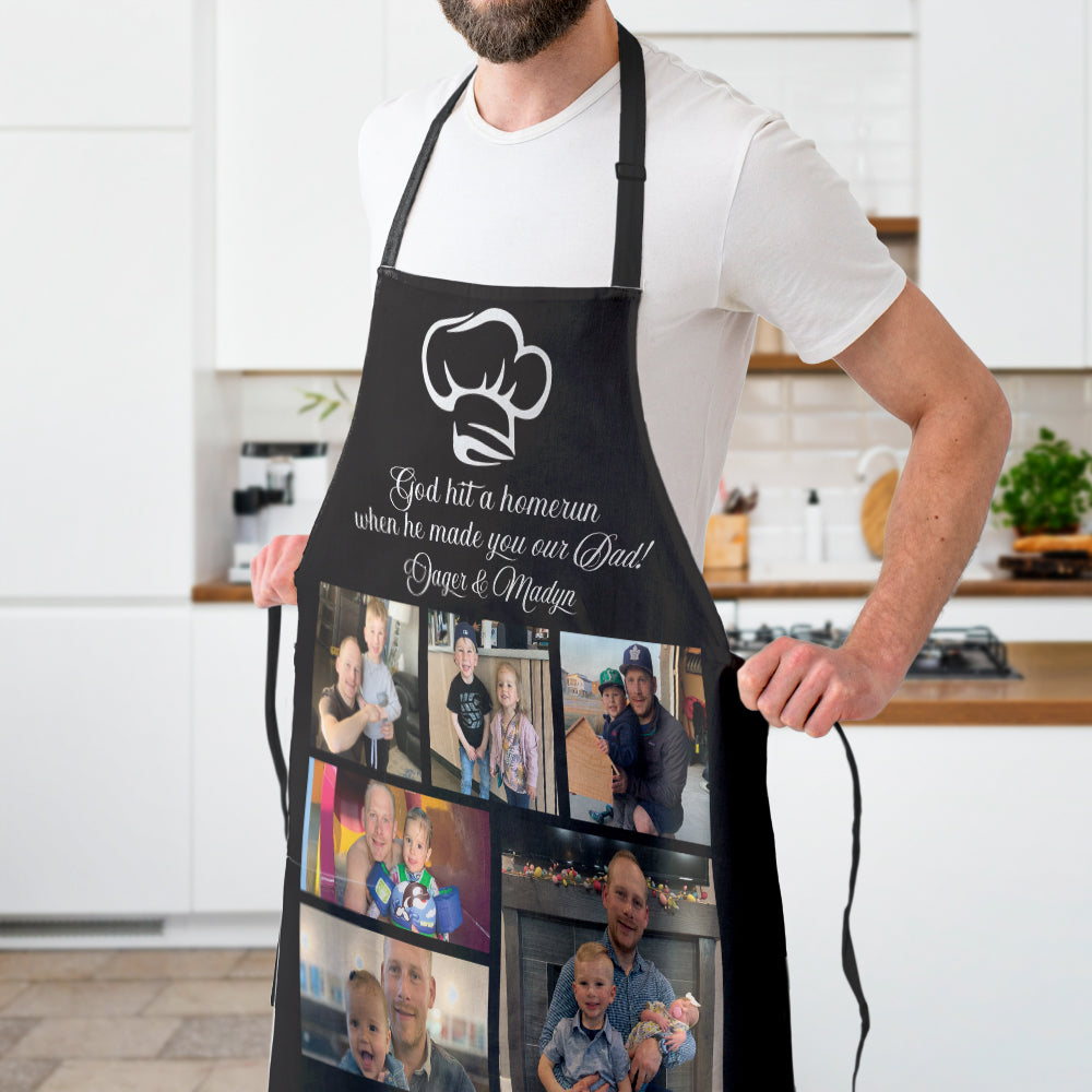 Personalized Photo Apron Custom Text Kitchen Cooking Chef Apron for Men Women