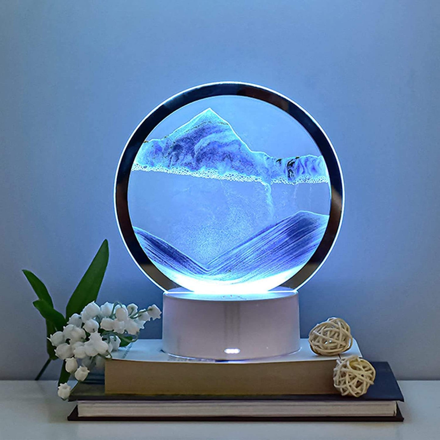 Creative Quicksand Lamp Tabletop Decoration Dynamic Hourglass Painting Gift 3D Night Light Decompression Desk Lamp Bedroom Emporium Discounts