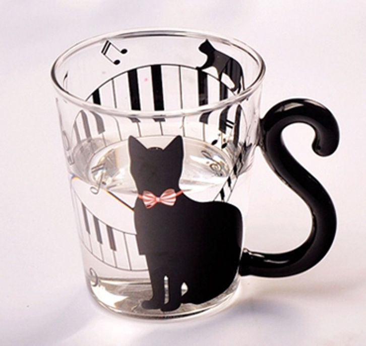 Cute Creative Cat Kitty Cup Tea /Milk/ Coffee Glass Emporium Discounts