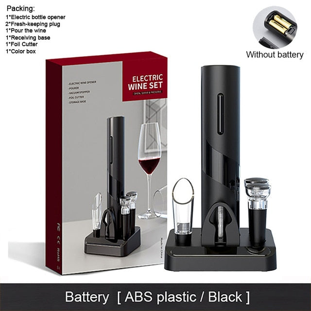 Introducing the Electric Wine Bottle Opener Foil Cutter, an indispensable addition for oenophiles. This convenient and cutting-edge tool removes the labor of uncorking bottles, helping you to savor your beloved reds with ease and elegance. From get-togethers to nights in, this automated corkscrew set is crafted to enrich your wine-drinking journey.
