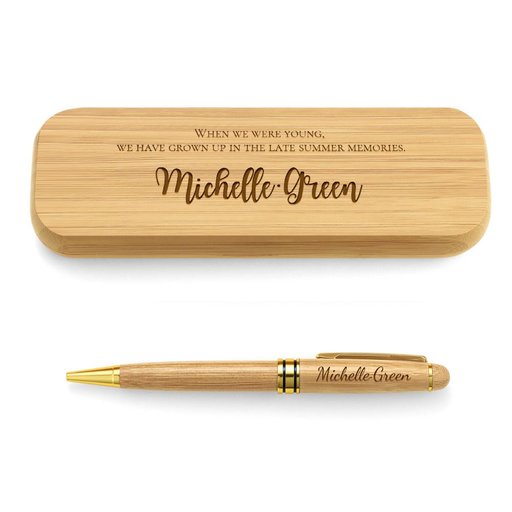 Personalized Wood Pen Set Engraved Pet With Wooden Case Emporium Discounts