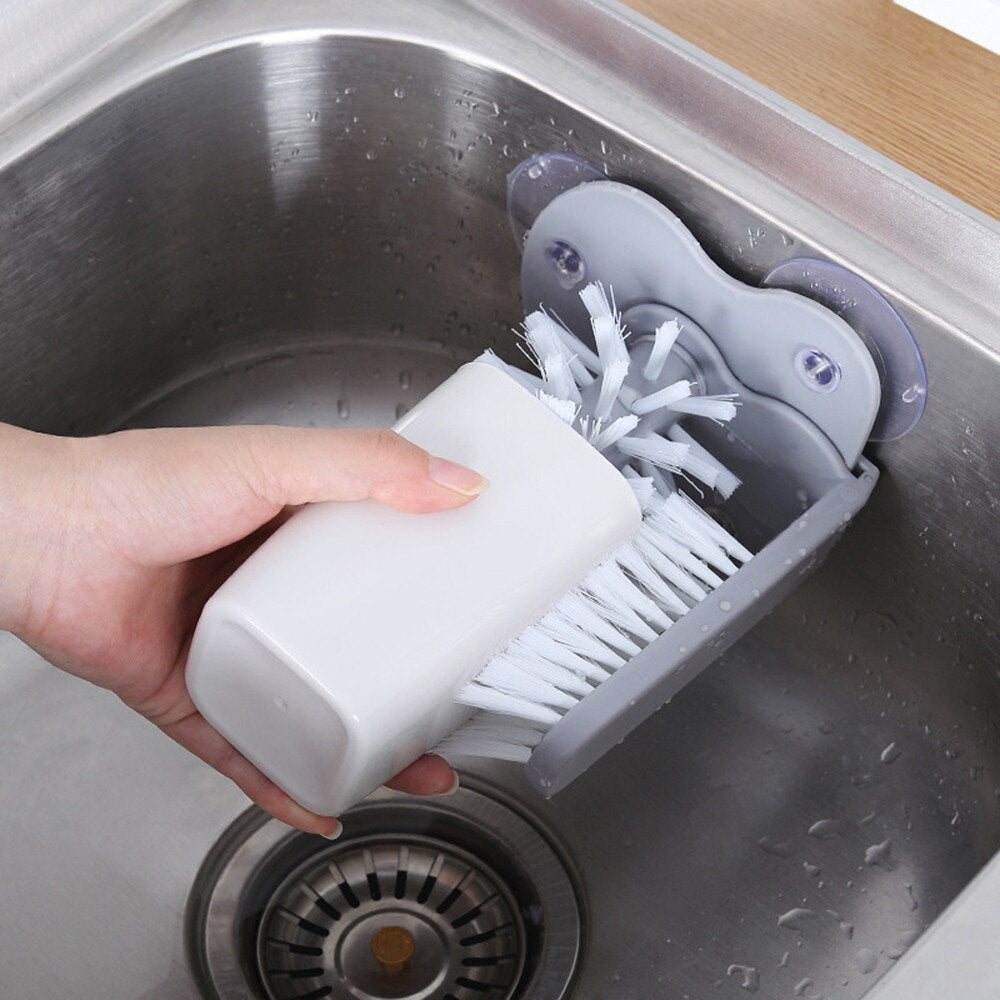 Products Creative Suction Wall lazy Cup Brush Suction Cup Glass Bottle Cleaning Brush Kitchen Rotate Wash Office Home Cup Brush