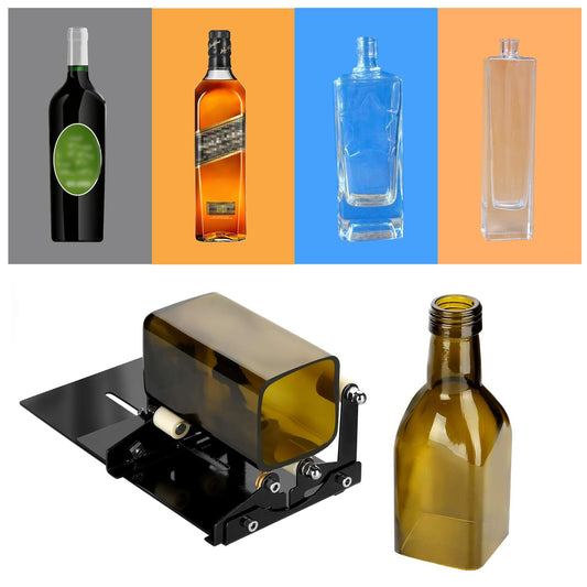 Glass Bottle Cutter Square and Round Wine Beer Glass Sculptures Cutter for DIY Glass Cutting Machine Metal Pad Bottle Holder Emporium Discounts