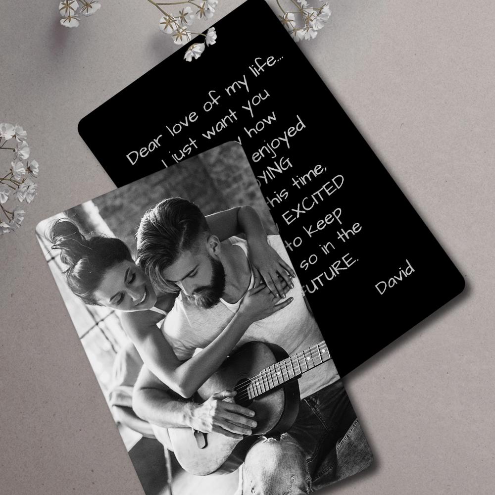 232428870907723779 This metal wallet insert card, featuring a lovely photo of you both, is the ideal gift for that special person in your life. Make a statement of love and commitment with the Photo Wallet Card - a timeless token of appreciation for every occasion.