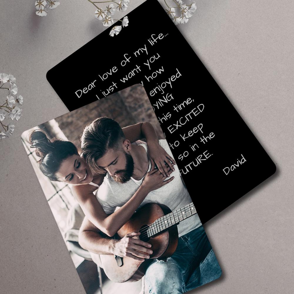 232428870903529472 This metal wallet insert card, featuring a lovely photo of you both, is the ideal gift for that special person in your life. Make a statement of love and commitment with the Photo Wallet Card - a timeless token of appreciation for every occasion.