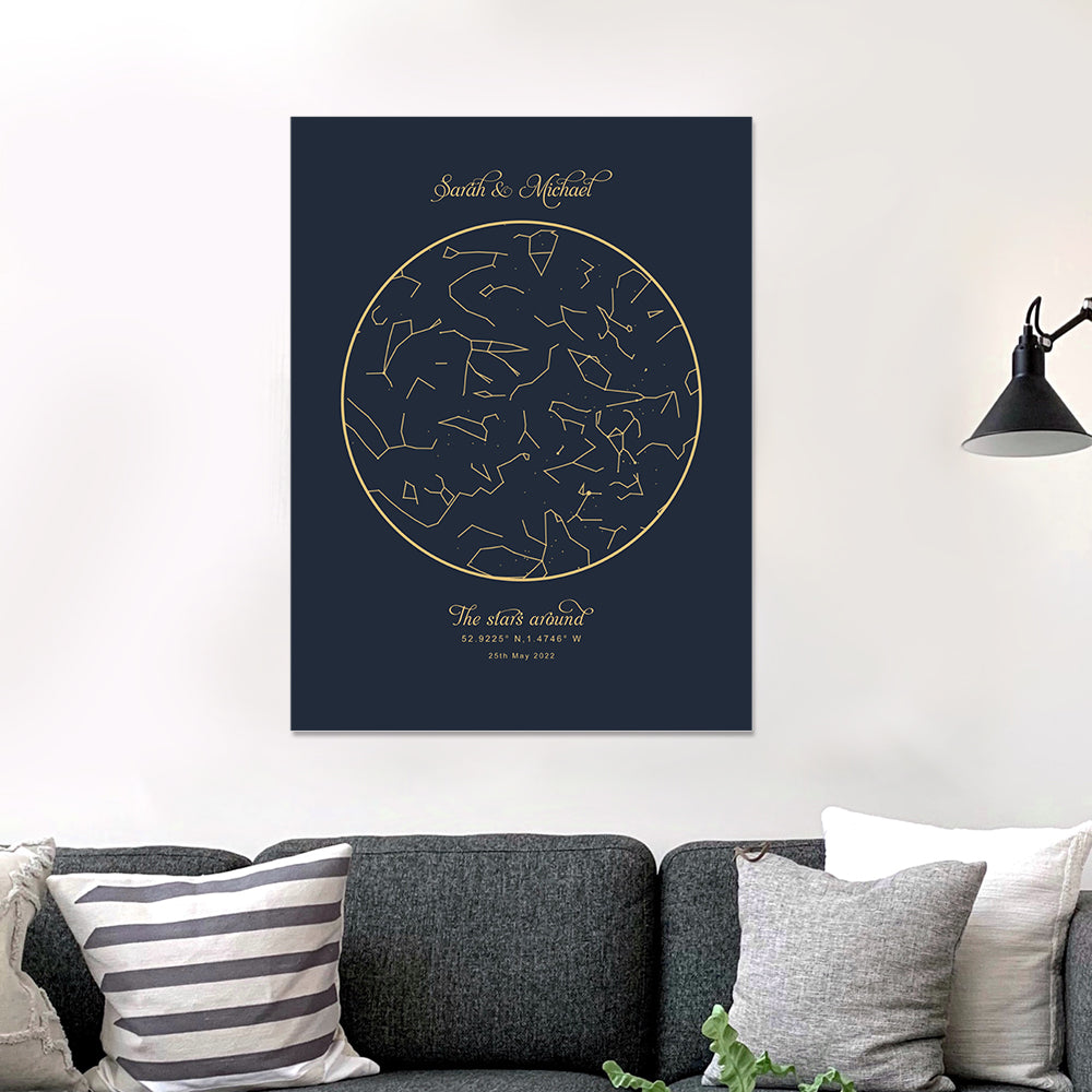 Custom Star Map Poster Personalized Constellation Map Poster Emporium Discounts