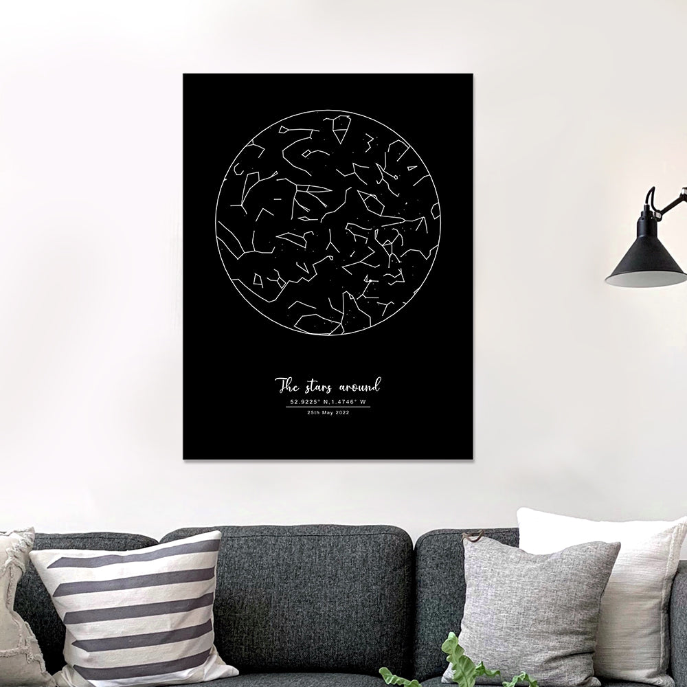 Custom Star Map Poster Personalized Constellation Map Poster Emporium Discounts