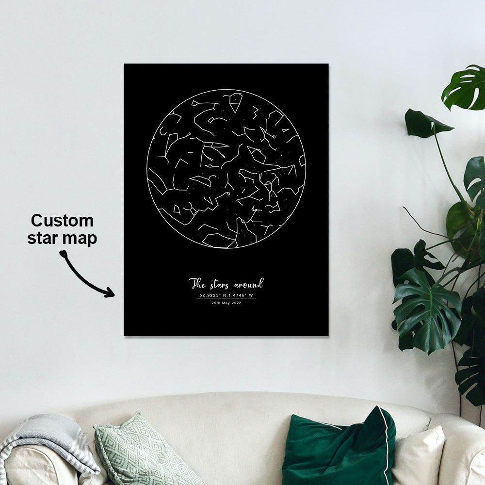 Custom Star Map Poster Personalized Constellation Map Poster Emporium Discounts