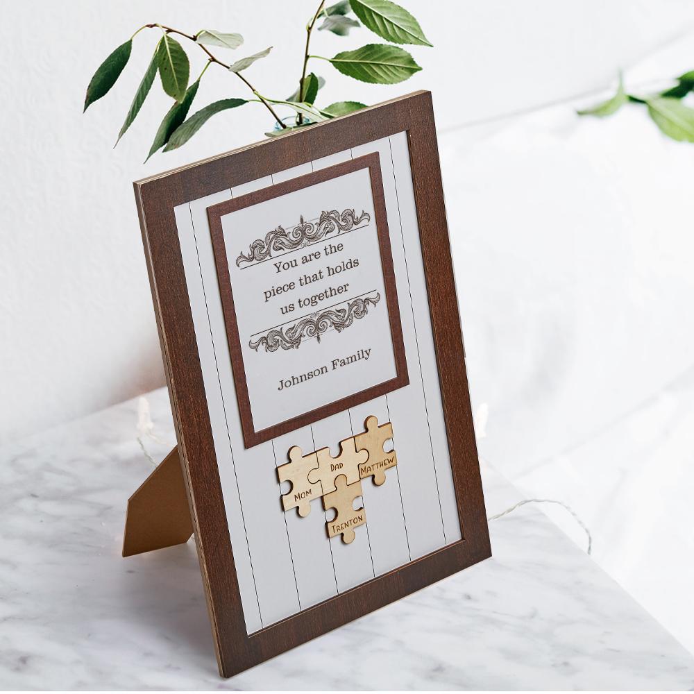 232430365266935810 Mom Piece That Holds Us Together Frame Mum Puzzle Sign Gift for Mum With 4 puzzles family names