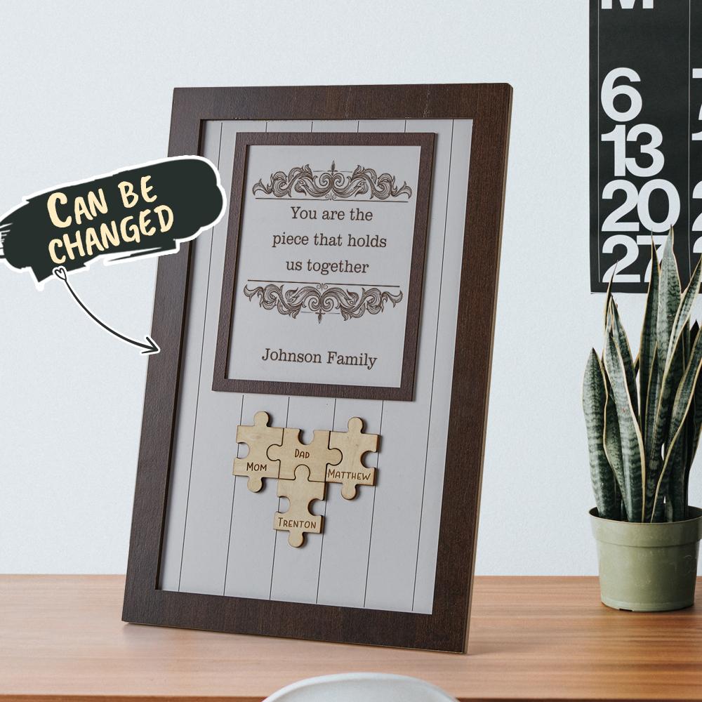 232430365266935811 Mom Piece That Holds Us Together Frame Mum Puzzle Sign Gift for Mum With 4 puzzles family names