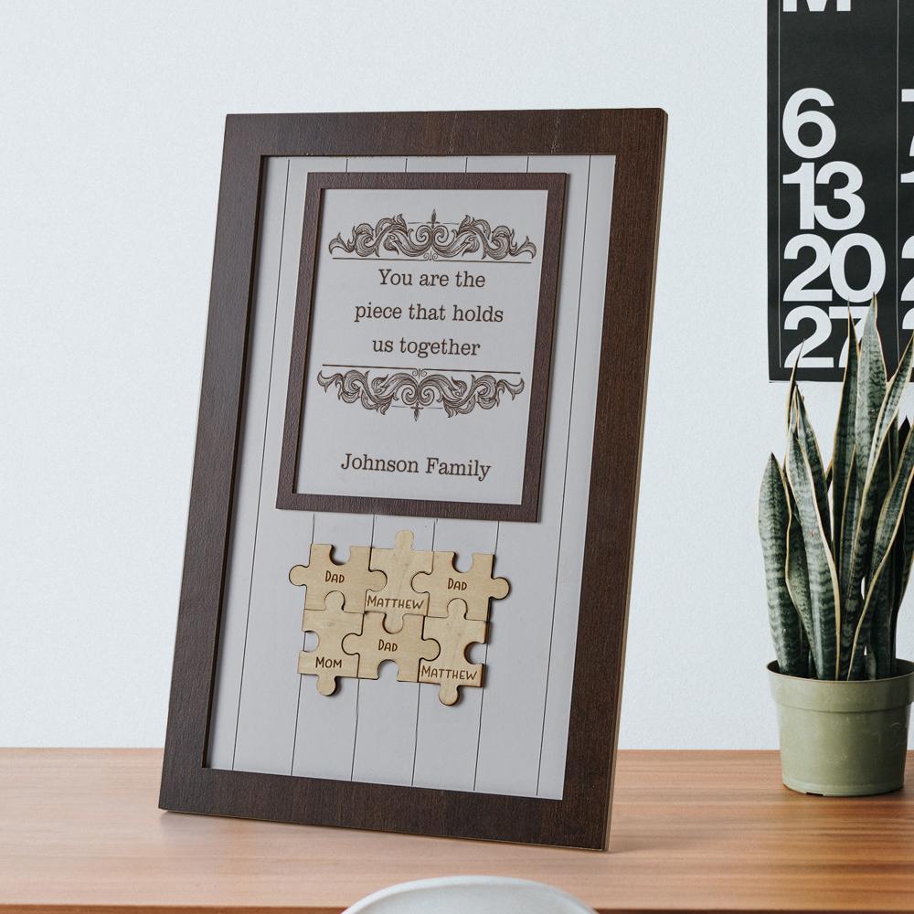 232430365266935808 Mom Piece That Holds Us Together Frame Mum Puzzle Sign Gift for Mum With 6 puzzles family names