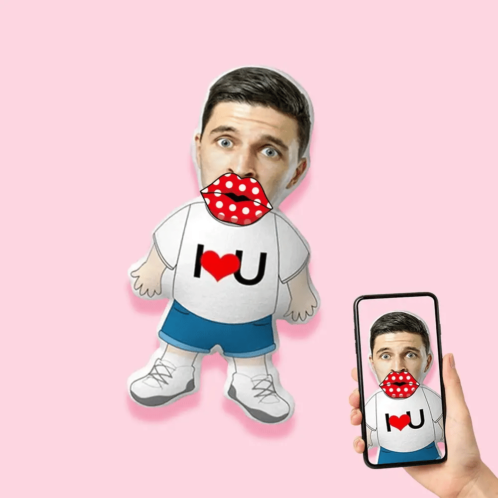 Personalized I LOVE U Minime Pillow Custom Face Pillow with Body Emporium Discounts