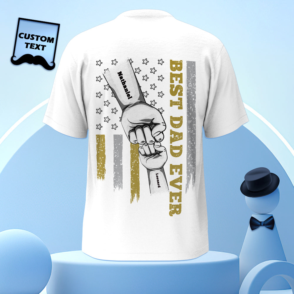 Personalized Fist Bump T-Shirt Custom Engraved Back Printed T-Shirt