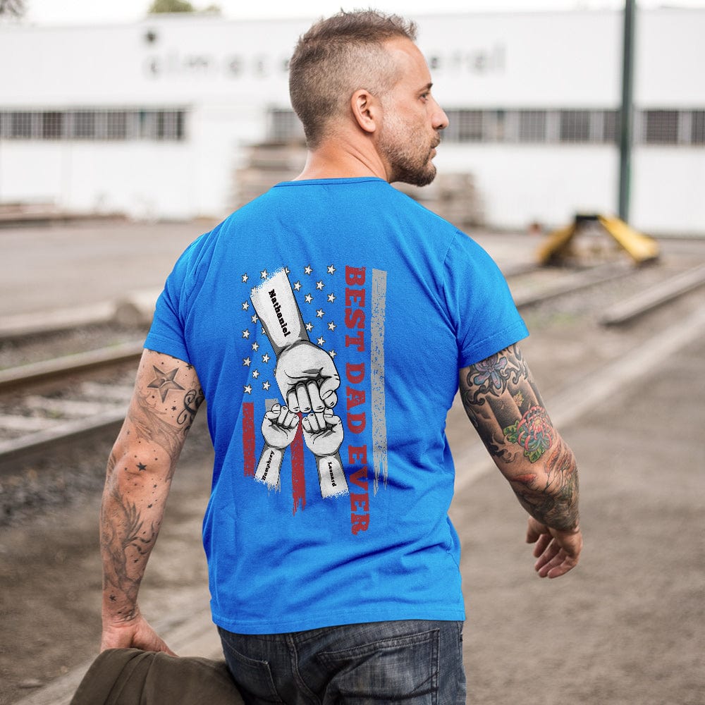 Personalized Fist Bump T-Shirt Custom Engraved Back Printed T-Shirt