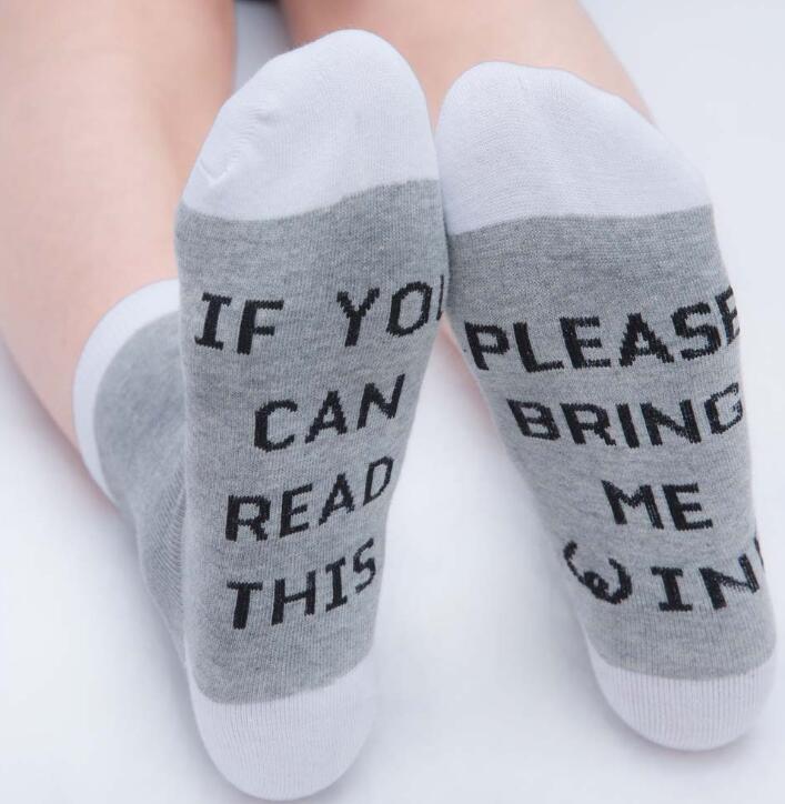 IF YOU CAN RESD THISY English Letter Socks Cotton Socks Emporium Discounts