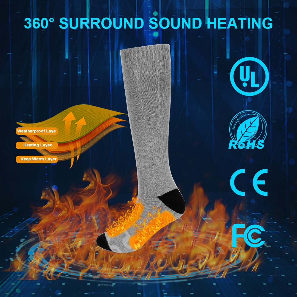 Heating Sock Three Modes Elastic Comfortable Water Resistant Electric Warm Sock Set Emporium Discounts