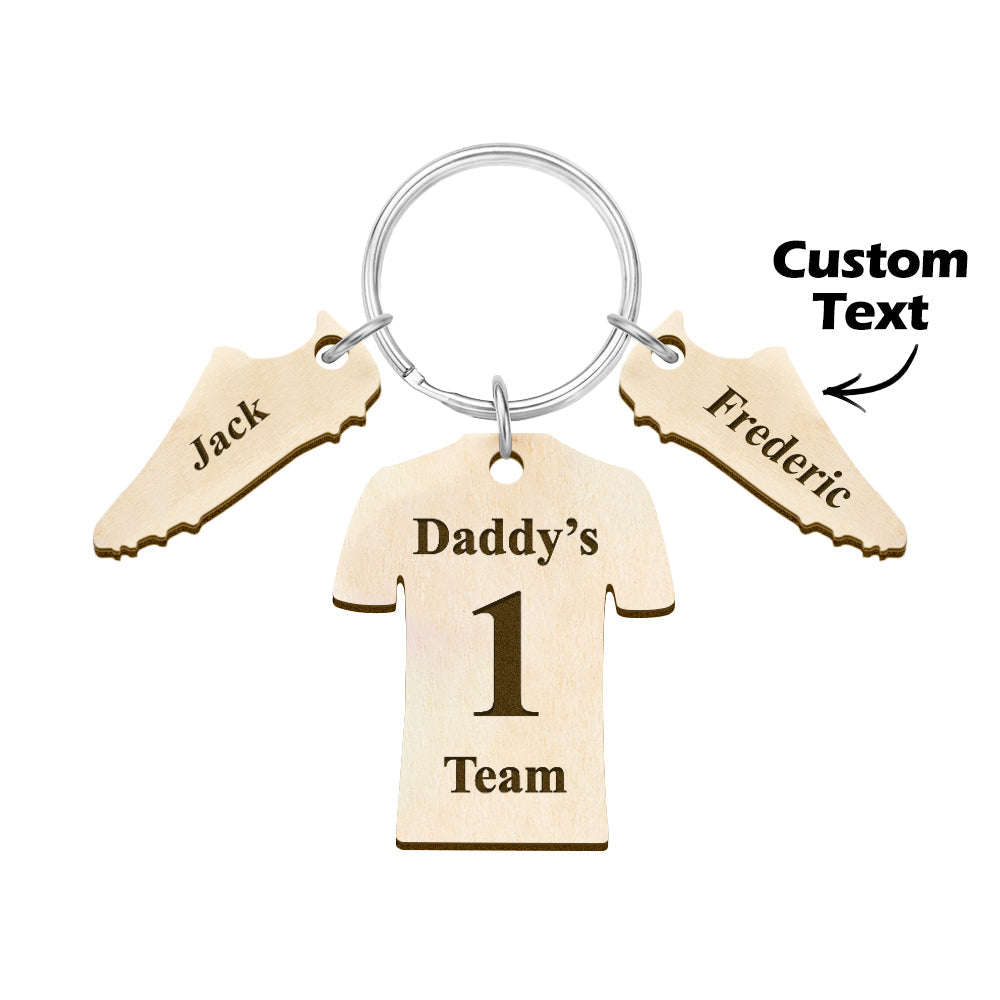 2 Names Custom Engraved Daddy's Football Team Wooden Sports Gifts Emporium Discounts
