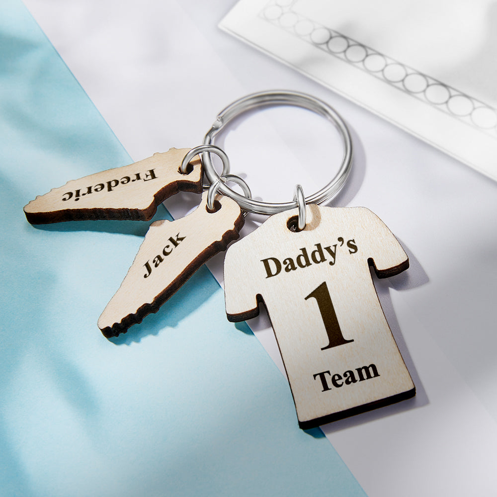 Custom Engraved Daddy's Football Team Wooden Sports Gifts Emporium Discounts
