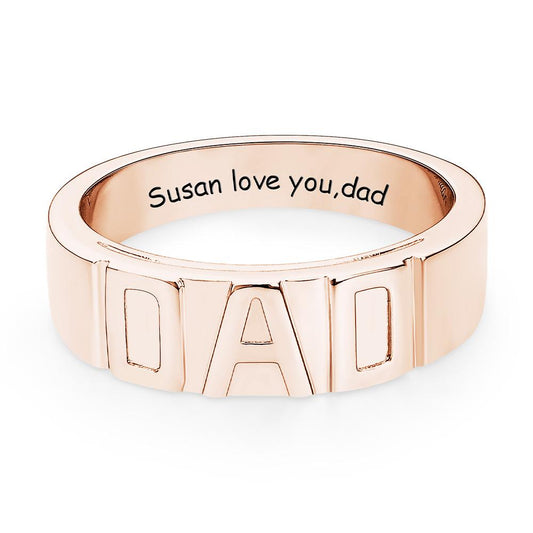 Personalized Dad Ring Custom Engraved Unique Ring Father's Day Gifts Emporium Discounts