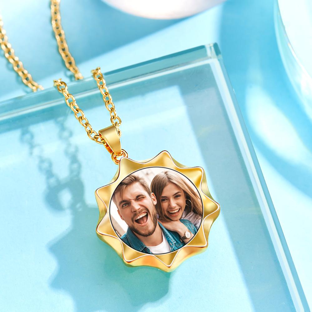 Custom Photo Necklace Sunflower Simple Creative Gifts Emporium Discounts