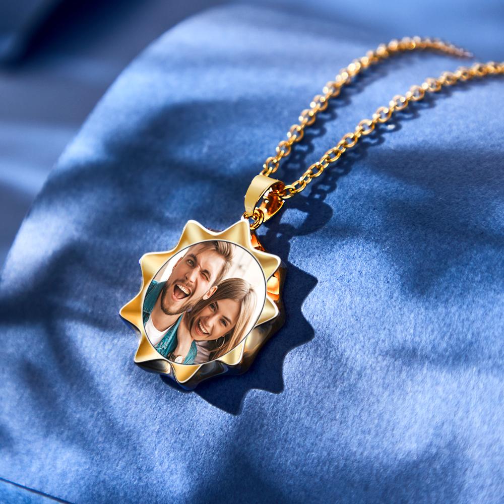 Custom Photo Necklace Sunflower Simple Creative Gifts Emporium Discounts