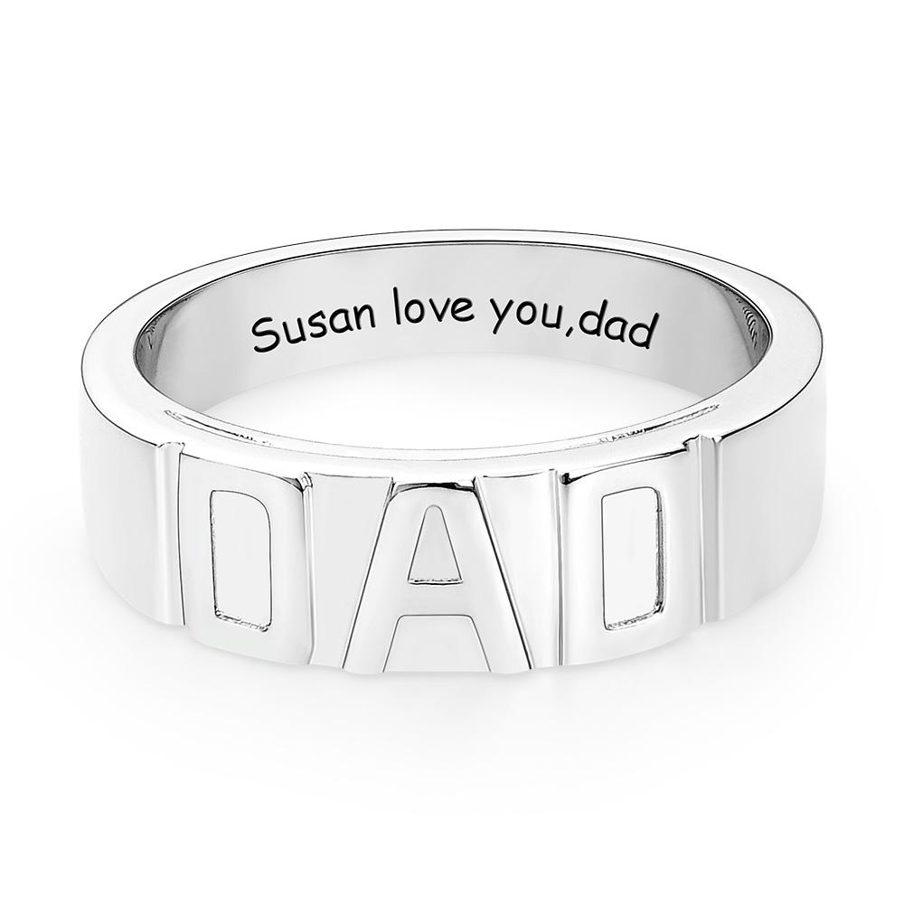 Personalized Dad Ring Custom Engraved Unique Ring Father's Day Gifts Emporium Discounts Siver