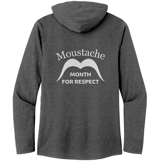 WOMEN’S TRI LONG SLEEVE HOODIE Movember Moustache Month For Respect Back