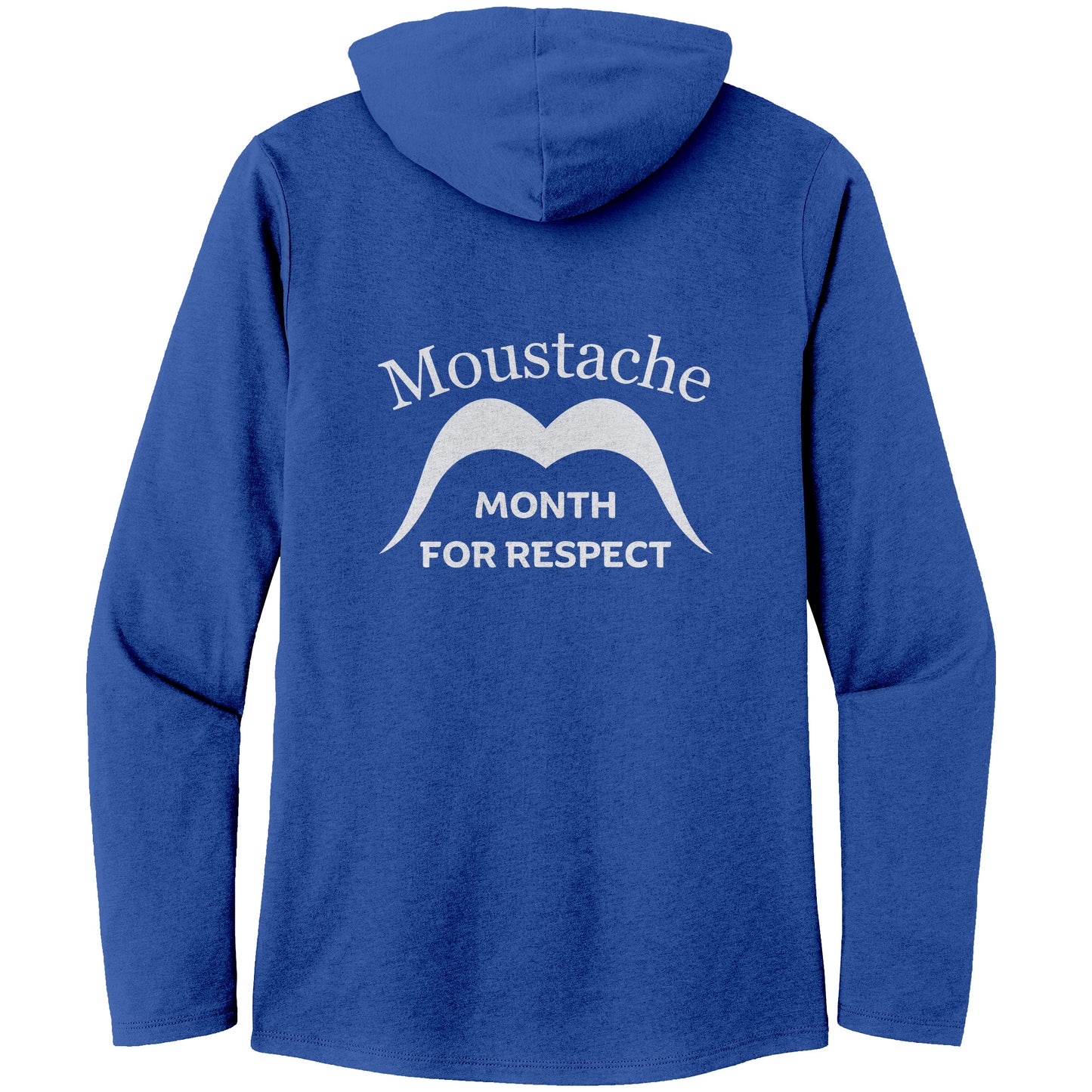 WOMEN’S TRI LONG SLEEVE HOODIE Movember Moustache Month For Respect Back & Front I Love Moustache