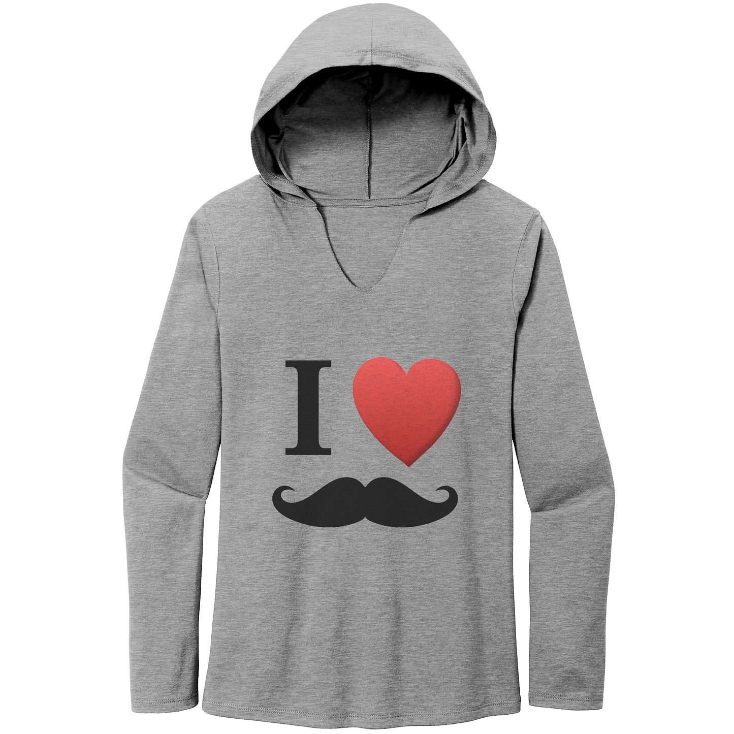 WOMEN’S TRI LONG SLEEVE HOODIE Movember I Love Moustache Front