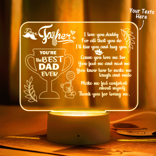 Custom Night Light To Dad Personalized Text Sign- From Children - You are The Best Dad Emporium Discounts