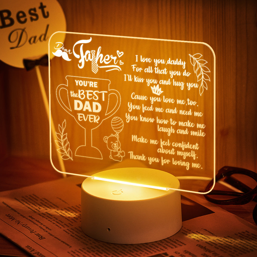 232429737358655490 Custom Night Light To Dad Personalized Text Sign- From Children - You are The Best Dad Emporium Discounts