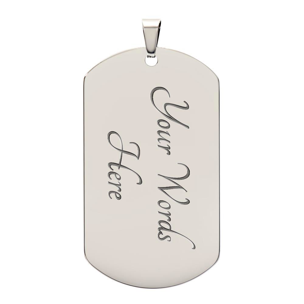 For my Dad Pendants Miliary Necklaces I Love You Engrave on the back Your words Here