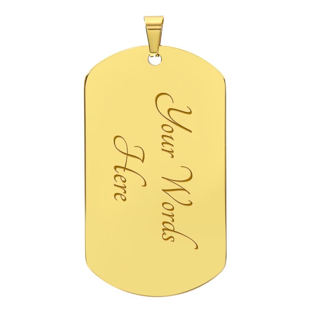 For my Dad Pendants Miliary Necklaces I Love You Engrave on the back Your words Here Gold