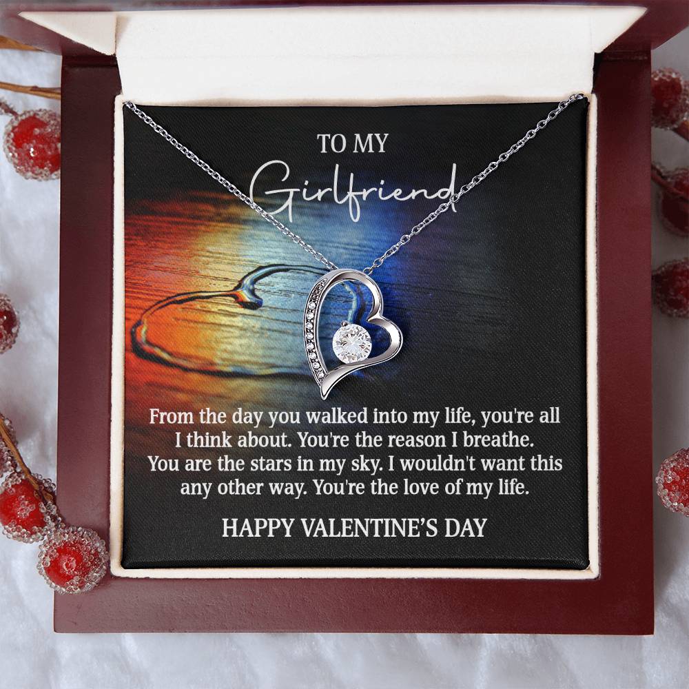 Happy Valentine's Day To My Girlfriend Forever Love Necklace