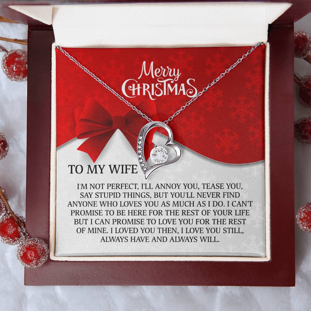 To My Wife Merry Christmas Forever Love Necklace