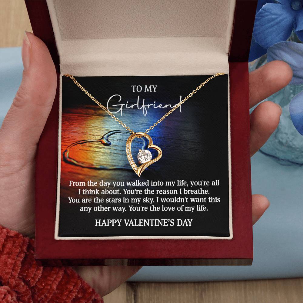 Happy Valentine's Day To My Girlfriend Forever Love Necklace