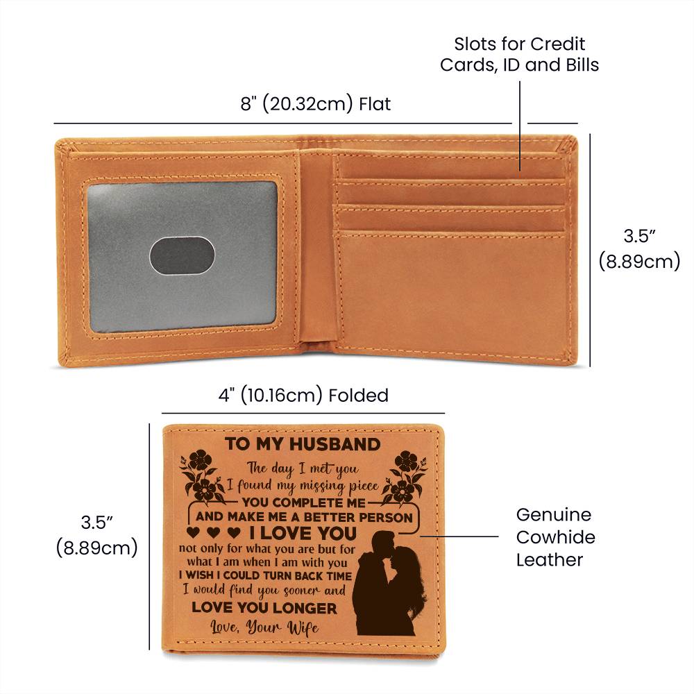 Graphic Leather Wallet - To My Husband Love Your Wife Emporium Discounts
