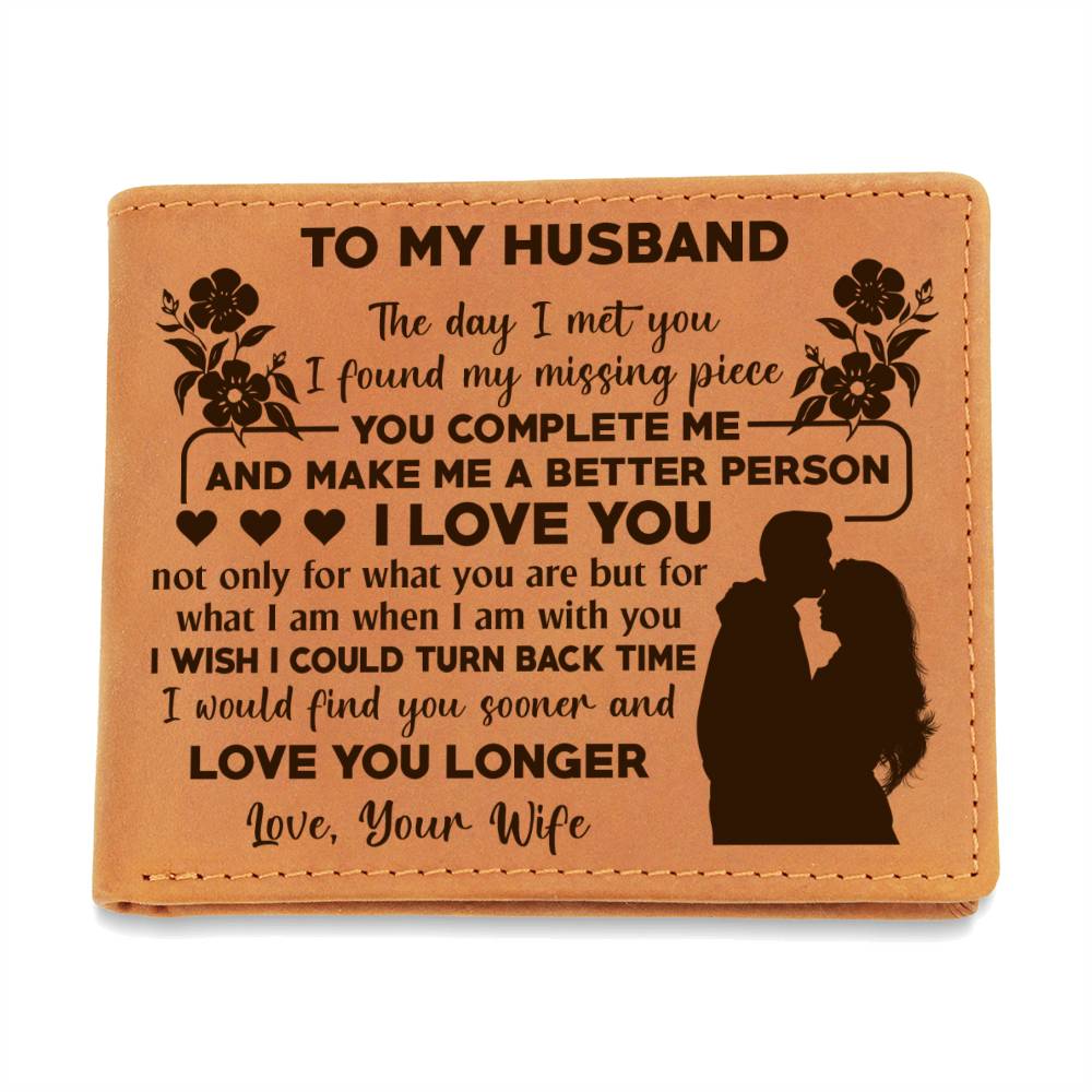Graphic Leather Wallet - To My Husband Love Your Wife Emporium Discounts