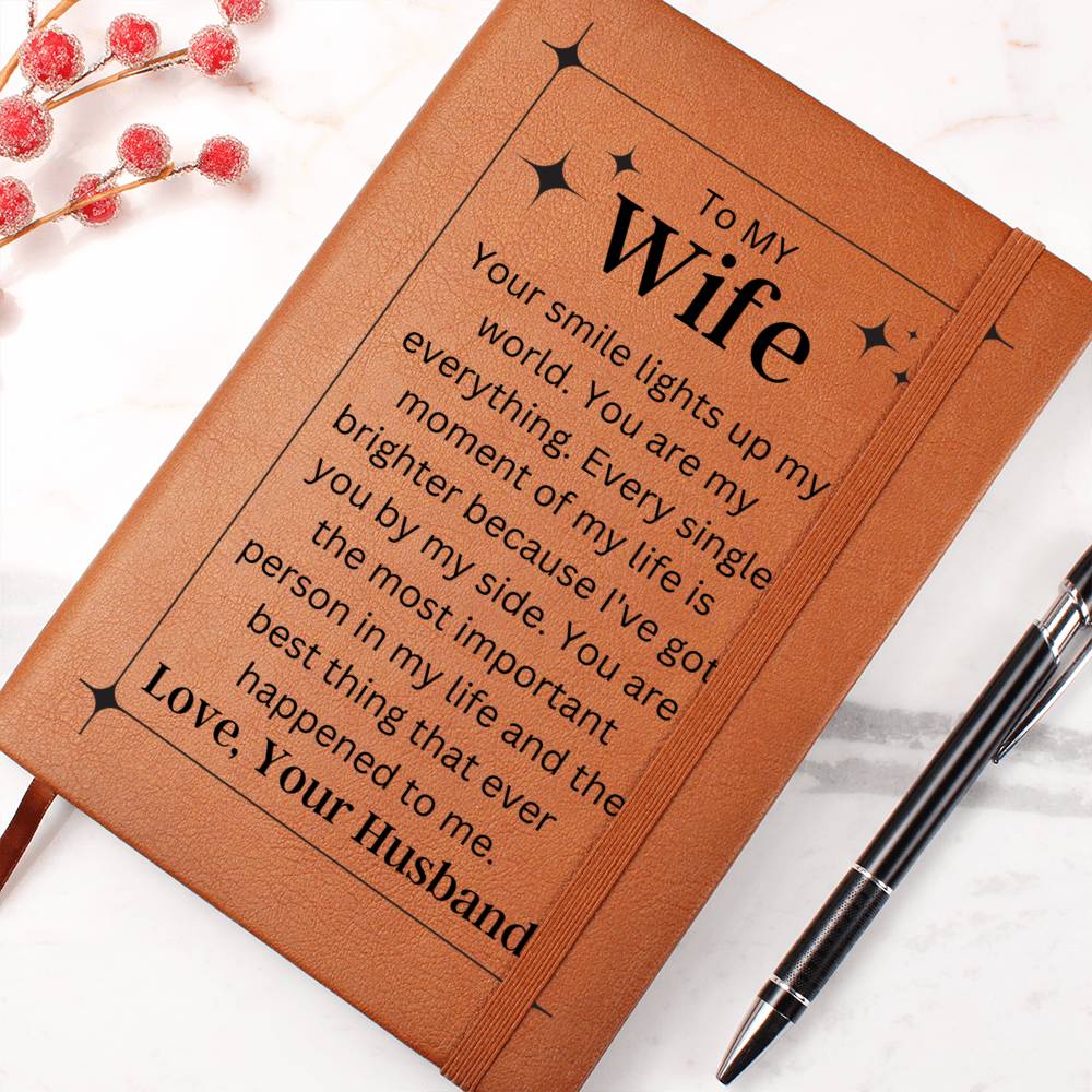 Graphic Leather Journal To  My Wife Love Your Husband Emporium Discounts