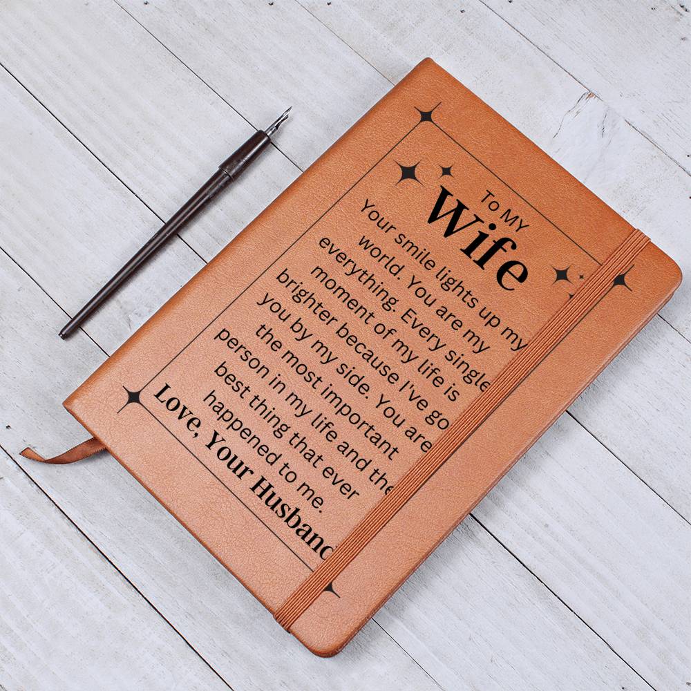 Graphic Leather Journal To  My Wife Love Your Husband Emporium Discounts