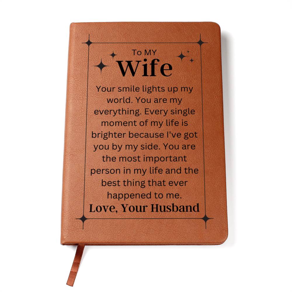 Graphic Leather Journal To  My Wife Love Your Husband Emporium Discounts