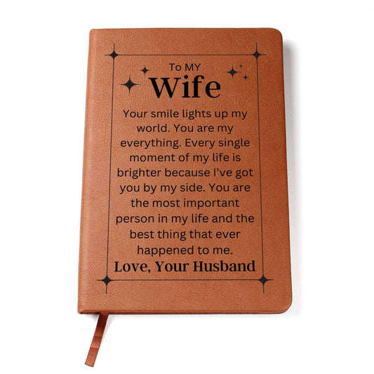 Graphic Leather Journal To  My Wife Love Your Husband Emporium Discounts