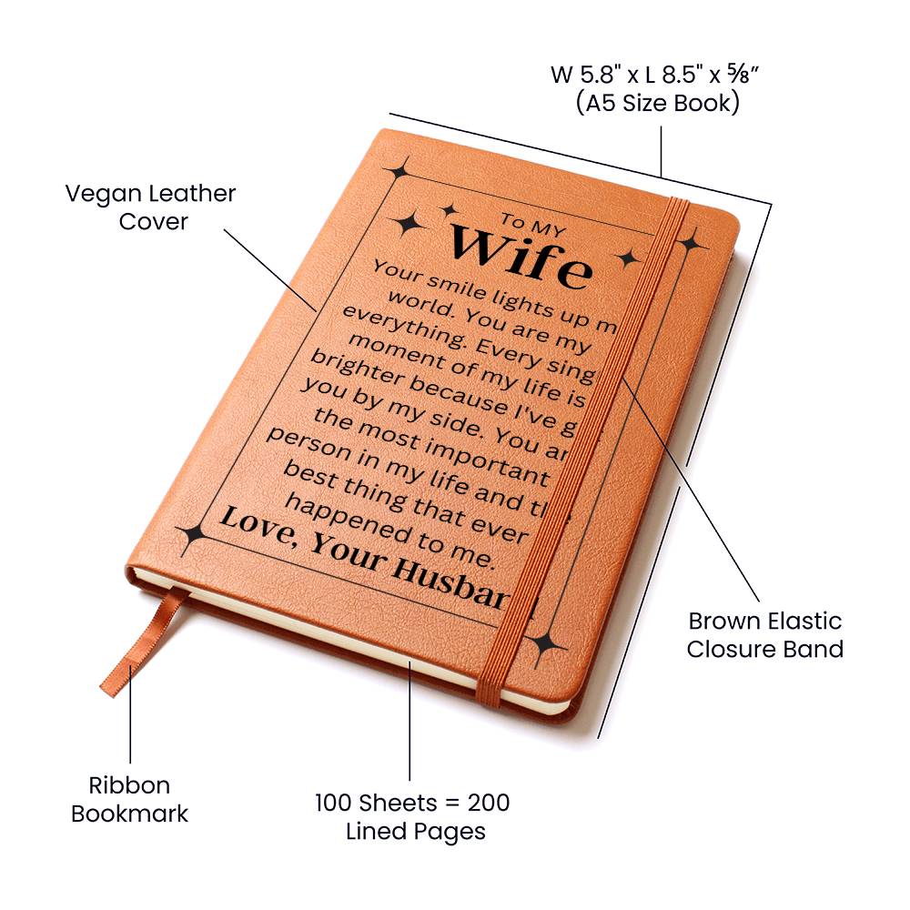 Graphic Leather Journal To  My Wife Love Your Husband Emporium Discounts