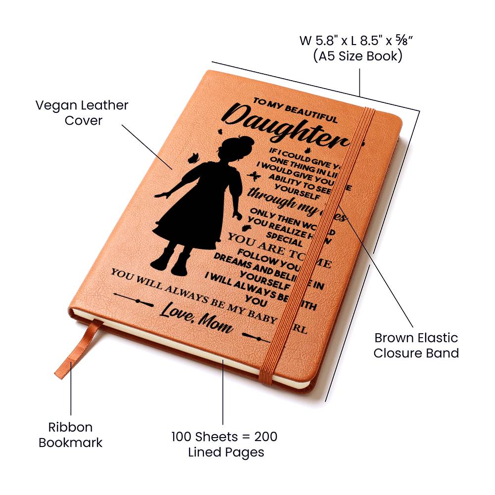 Graphic Leather Journal To My Beautiful Daughter Love Mom Emporium Discounts