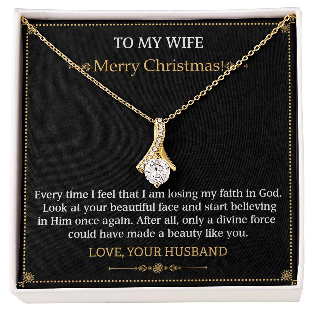 Alluring Beauty Necklace To my Wife Merry Christmas