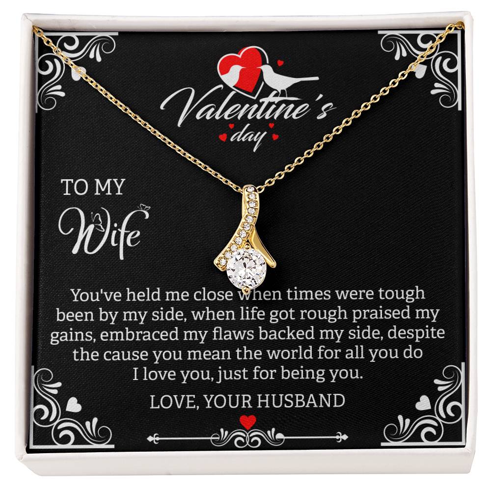 I Love You Alluring Beauty Necklace Yellow & White Gold