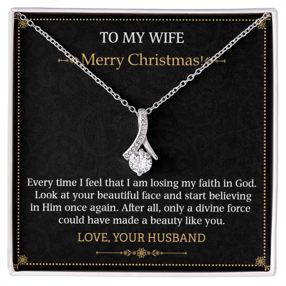 Alluring Beauty Necklace To my Wife Merry Christmas