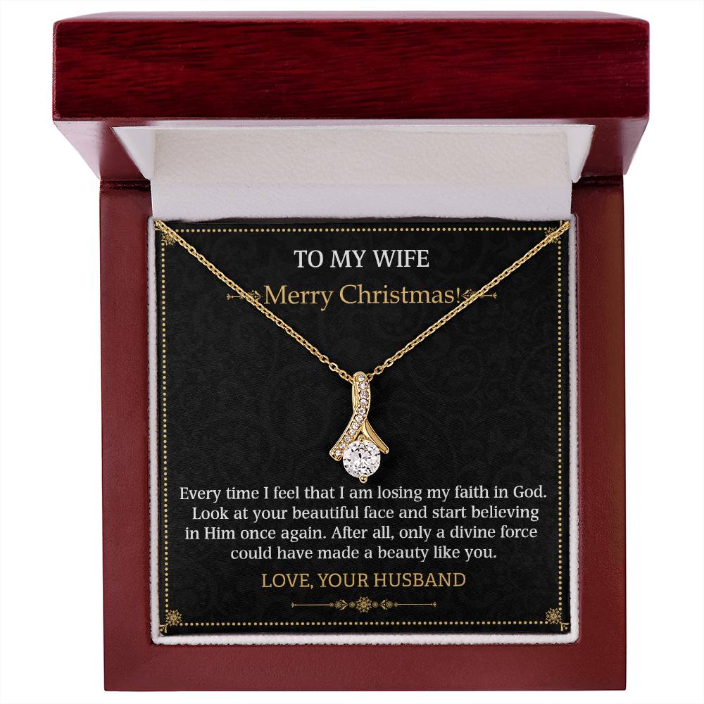 Alluring Beauty Necklace To my Wife Merry Christmas