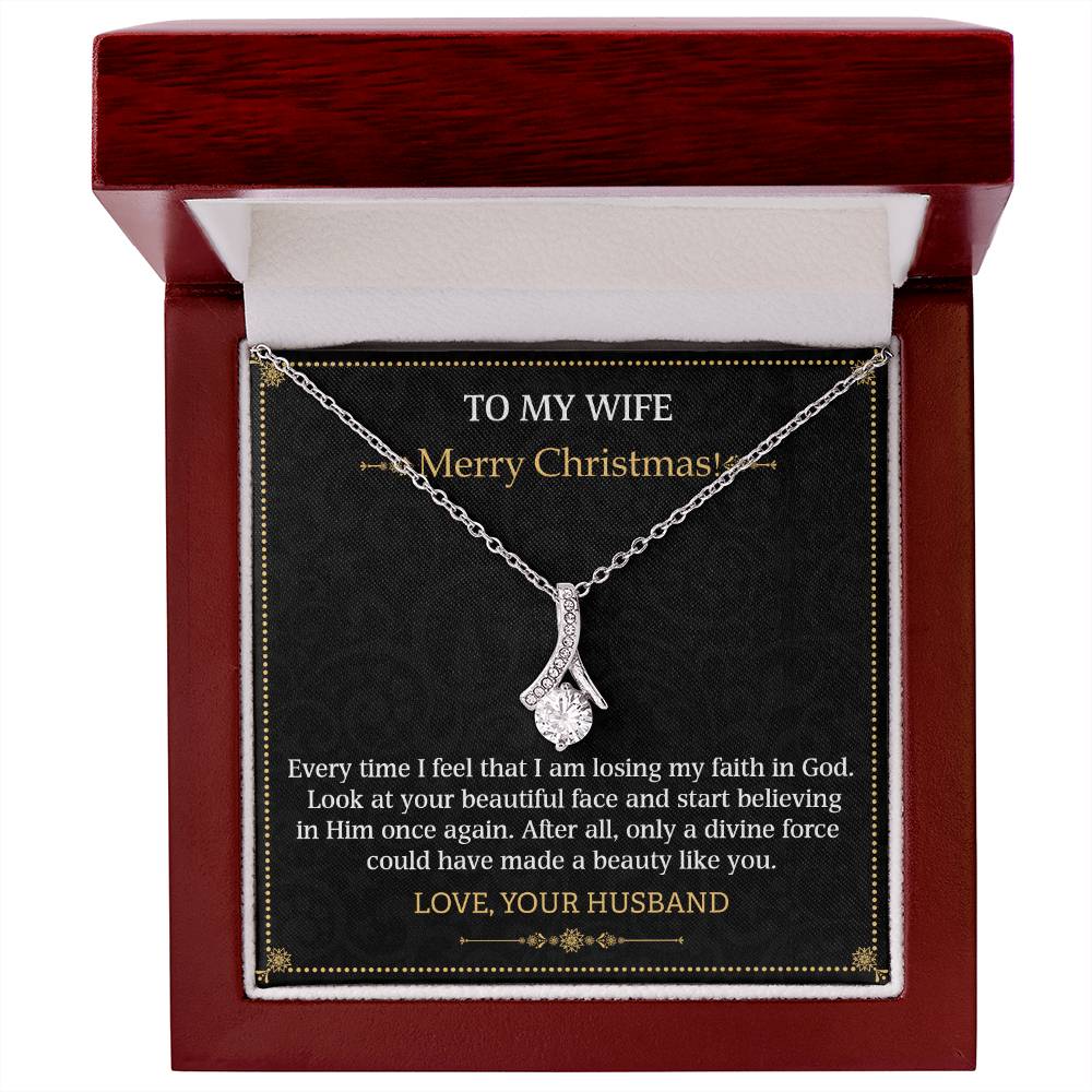 Alluring Beauty Necklace To my Wife Merry Christmas