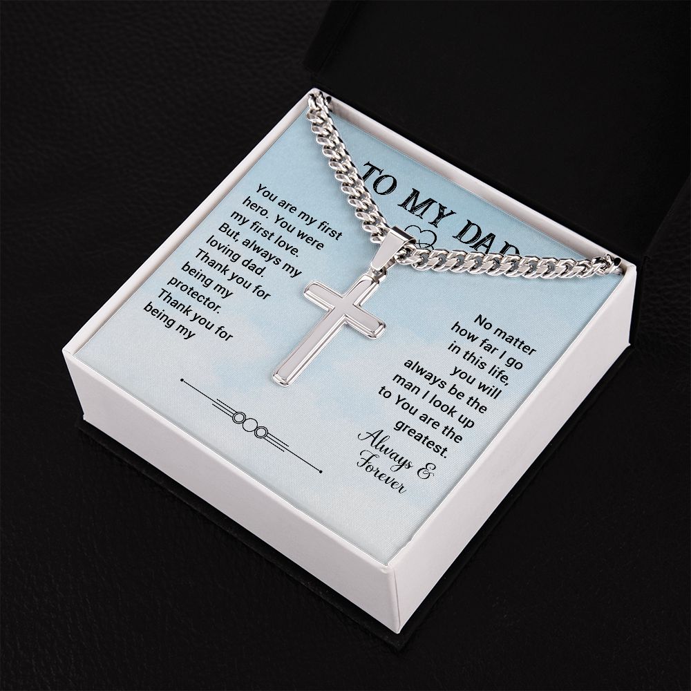 Necklace To My Dad Always & Forever With Personalized EngravingNecklace chain To My Dad Always & Forever With Personalized Engraving